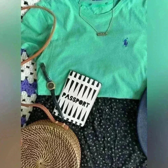 Indigo Black and White Graphic Cute Unisex  Travel Passport Holder and Bag Tag - Picture 2 of 7